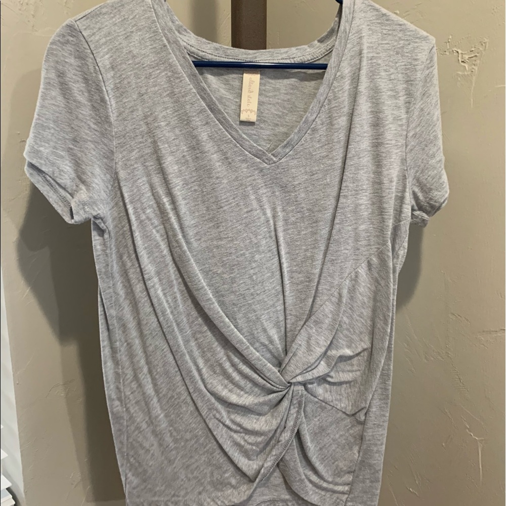 Altar’d State Gray Twisty V-Neck